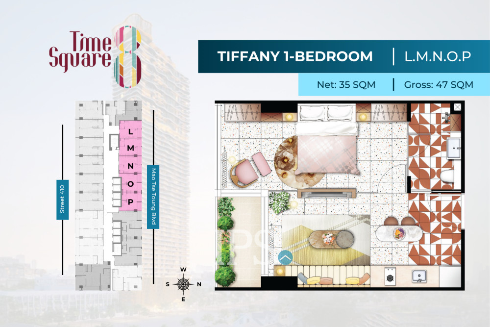 1 Bedroom Condo For Sale - Type D/E/F/G/H/I Time Square 8 Condominium - Near Russian Market, Phnom Penh - Image 19