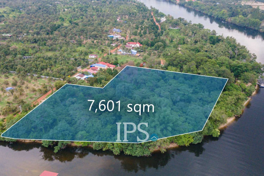 7,601 Sqm Land For Sale - Along Preaek Tuek Chu, Kampot Province