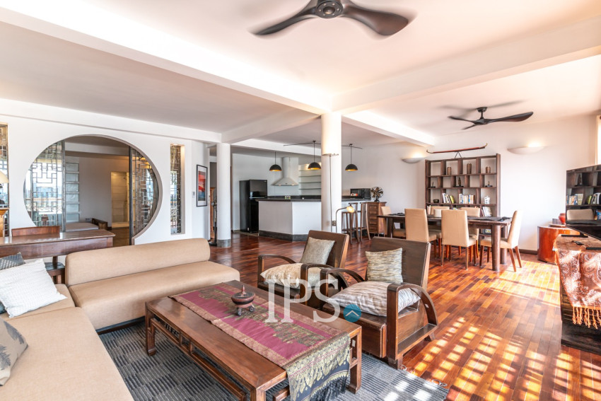 Renovated 3 Bedroom Apartment For Rent - Riverside, Phnom Penh