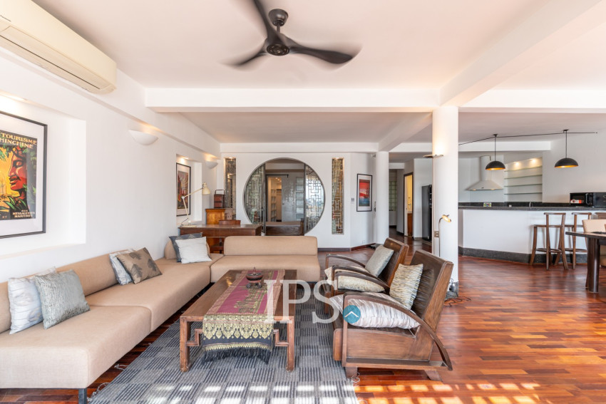 Renovated 3 Bedroom Apartment For Rent - Riverside, Phnom Penh