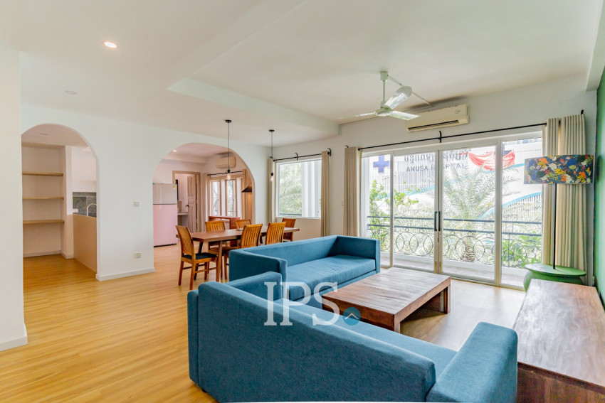 Renovated 3 Bedroom Apartment For Rent - Tonle Bassac, Phnom Penh