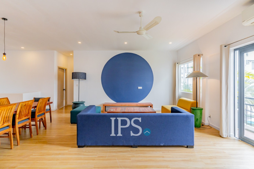 Renovated 3 Bedroom Apartment For Rent - Tonle Bassac, Phnom Penh