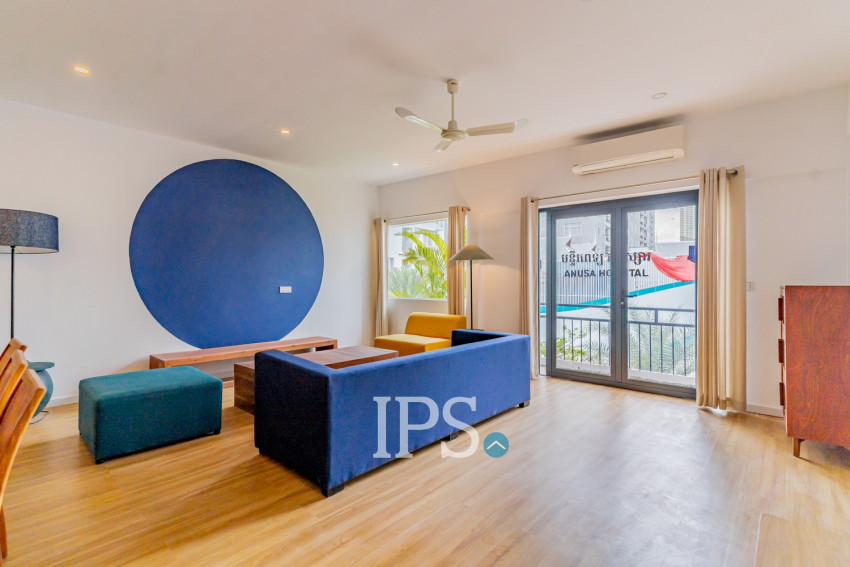 Renovated 3 Bedroom Apartment For Rent - Tonle Bassac, Phnom Penh