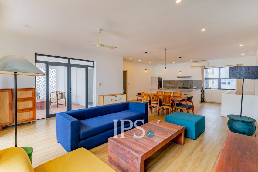 Renovated 3 Bedroom Apartment For Rent - Tonle Bassac, Phnom Penh