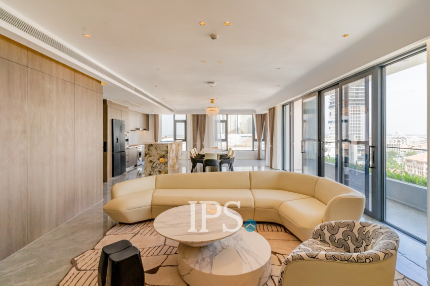 3 Bedroom Penthouse Serviced Apartment For Rent - Tonle Bassac, Phnom Penh