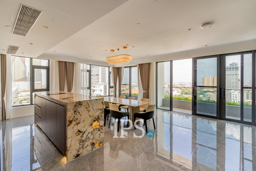 3 Bedroom Penthouse Serviced Apartment For Rent - Tonle Bassac, Phnom Penh