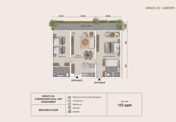 Grace 2A Garden 2-Bedroom Dual-Key Condo – Amazing Grace Residences, Siem Reap - Image 2