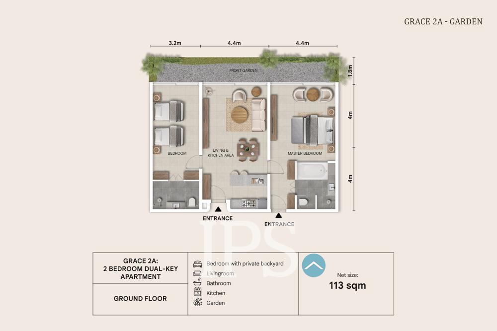 Grace 2A Garden 2-Bedroom Dual-Key Condo – Amazing Grace Residences, Siem Reap - Image 2