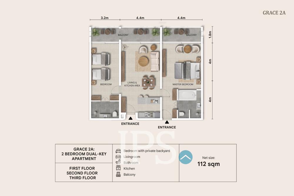 Grace 2A 2-Bedroom Dual-Key Condo – Amazing Grace Residences, Siem Reap - Image 2