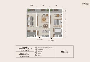 Grace 2A 2-Bedroom Dual-Key Condo – Amazing Grace Residences, Siem Reap - Image 2