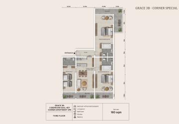 Grace 3B Special Corner 3-Bedroom Dual-Key Condo – Amazing Grace Residences, Siem Reap - Image 2