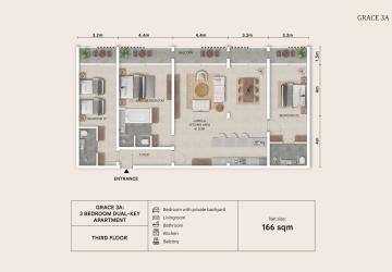 Grace 3A 3-Bedroom Dual-Key Condo – Amazing Grace Residences, Siem Reap - Image 2