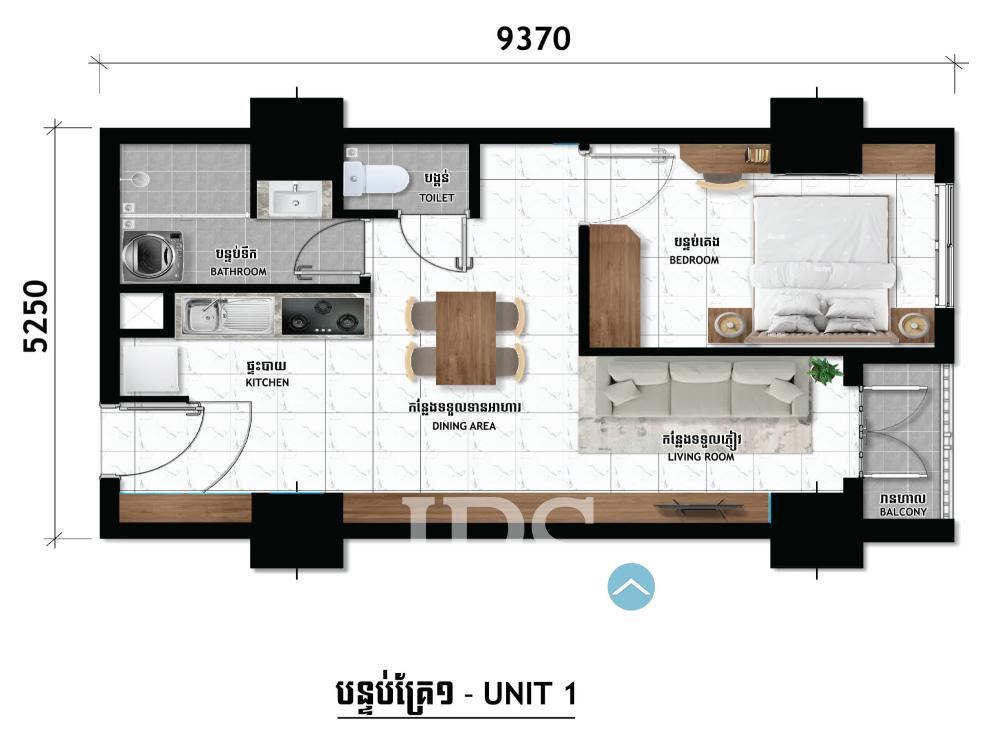 1 Bedroom Condo for Sale – TV Tower 1 Condominium, Phnom Penh - Image 6 1 Bedroom Condo for Sale – TV Tower 1 Condominium, Phnom Penh - Image 6