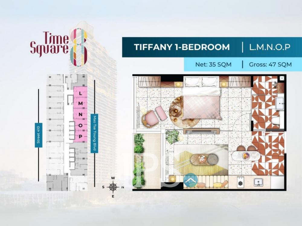 27th Floor 1-Bedroom Condo for Sale – Time Square 8, Phnom Penh - Image 4