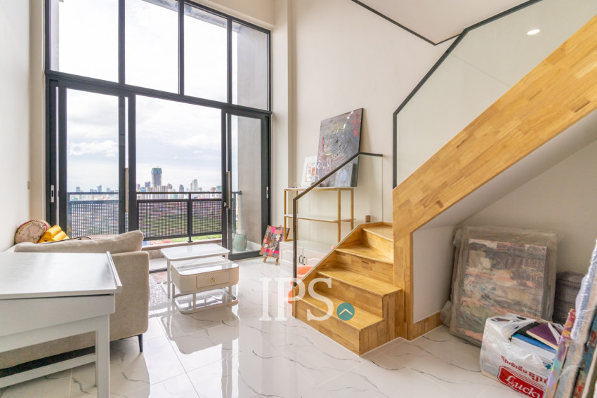 16th Floor Loft 1 Bedroom Condo For Sale - L Tower, Beoung Tumpun 2, Phnom Penh