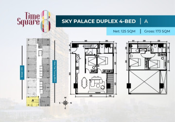 4 Bedroom Duplex Condo For Sale - Type ABC Time Square 8 Condominium - Near Russian Market, Phnom Penh thumbnail