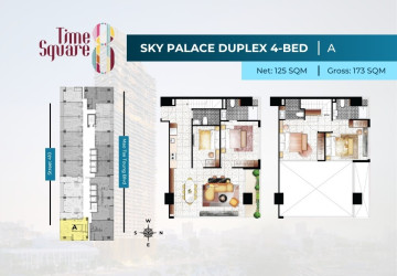 4 Bedroom Duplex Condo For Sale - Type ABC Time Square 8 Condominium - Near Russian Market, Phnom Penh thumbnail