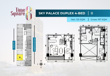 4 Bedroom Duplex Condo For Sale - Type ABC Time Square 8 Condominium - Near Russian Market, Phnom Penh thumbnail