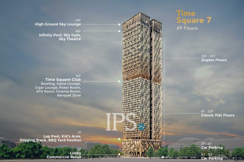 4 Bedroom Duplex Condo For Sale - Time Square 7 - Toul Kork, Phnom Penh