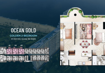 3 Bedroom Condo For Sale  Ocean Gold Tower - Time Square 10, Otres Beach, Sihanoukville thumbnail
