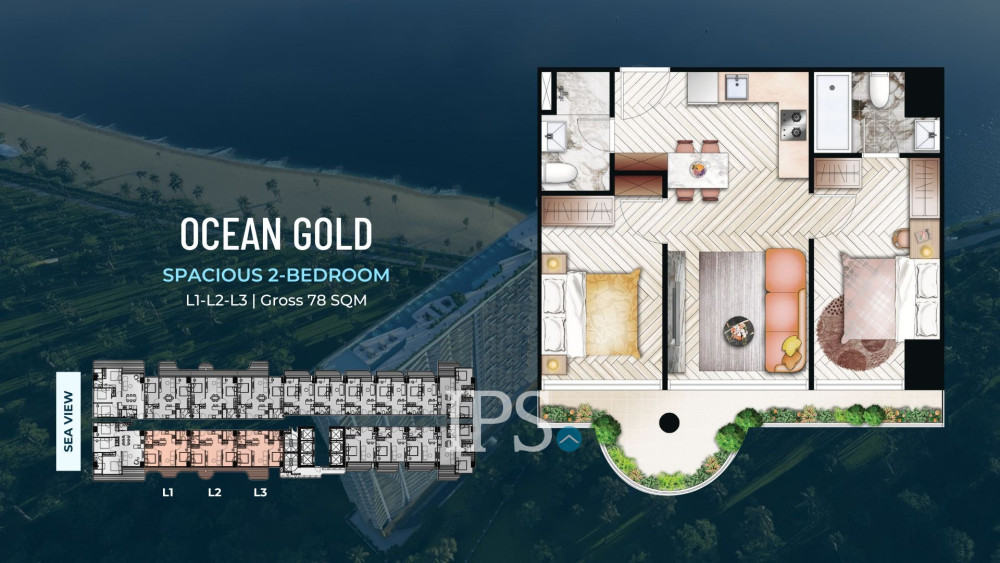 3 Bedroom Condo For Sale – Ocean Gold Tower - Time Square 10, Otres Beach, Sihanoukville - Image 8 3 Bedroom Condo For Sale – Ocean Gold Tower - Time Square 10, Otres Beach, Sihanoukville - Image 8