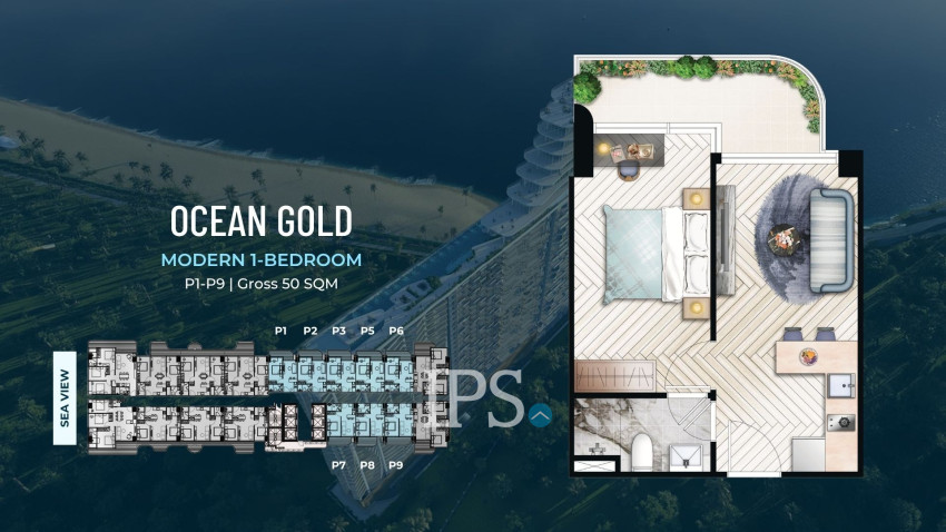 3 Bedroom Condo For Sale Ocean Gold Tower - Time Square 10, Otres Beach, Sihanoukville