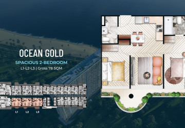3 Bedroom Condo For Sale  Ocean Gold Tower - Time Square 10, Otres Beach, Sihanoukville thumbnail