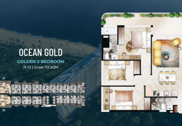 3 Bedroom Condo For Sale  Ocean Gold Tower - Time Square 10, Otres Beach, Sihanoukville thumbnail
