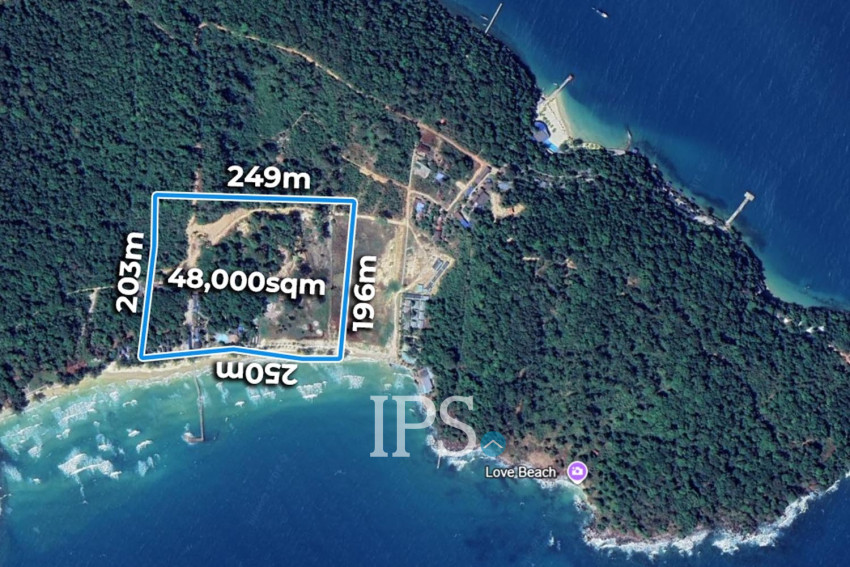 48000 Sqm Beach Front Land and Resort For Sale - Kaoh Rong Sanloem, Sihanouk Province