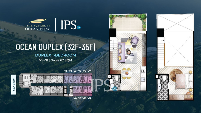 Luxury Duplex 1 Bedroom Condo for Sale  Time Square 10, Otres Beach, Sihanoukville