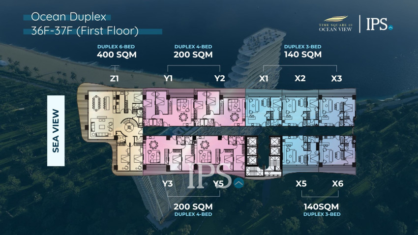 Penthouse 3-Bedroom Ocean Duplex for Sale  Time Square 10, Otres Beach, Sihanoukville