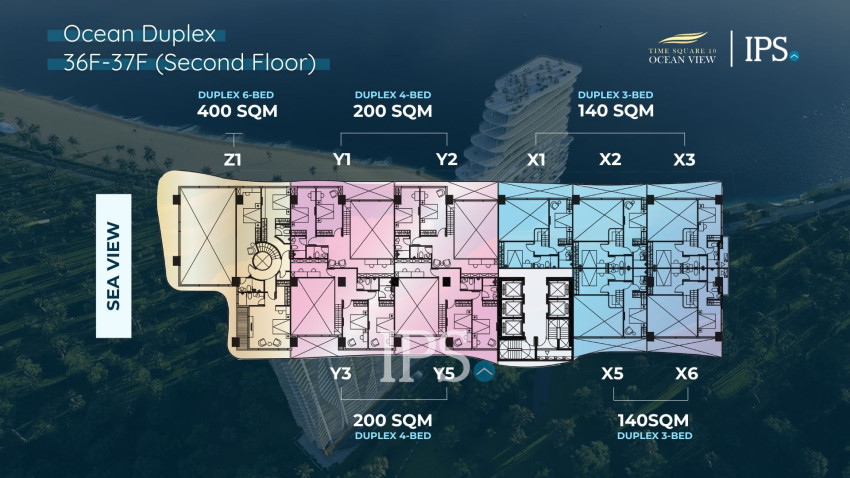 Penthouse 4-Bedroom Ocean Duplex for Sale  Time Square 10, Otres Beach, Sihanoukville