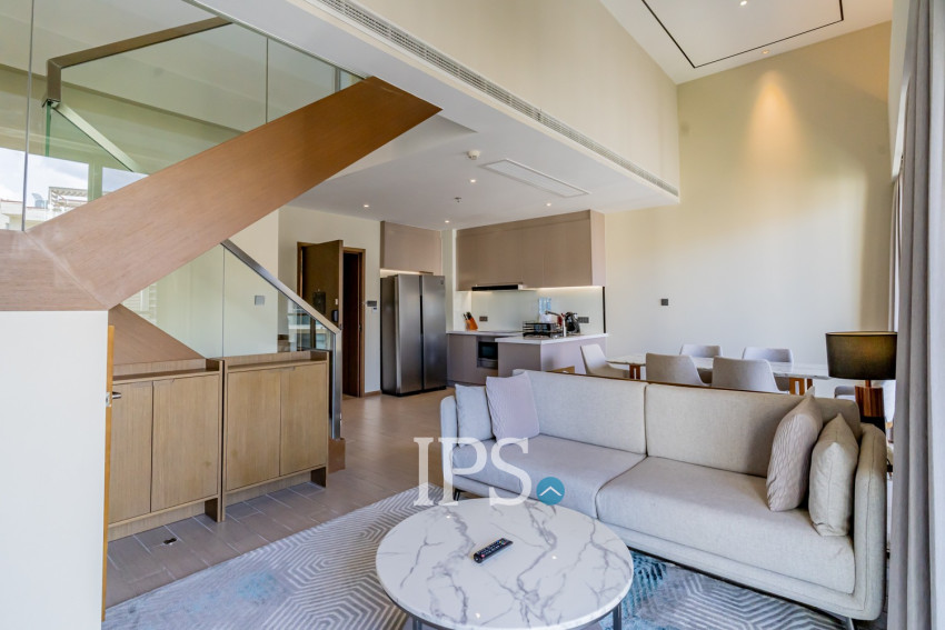 Duplex 3 Bedroom Serviced Penthouse For Rent - Srah Chak, Phnom Penh