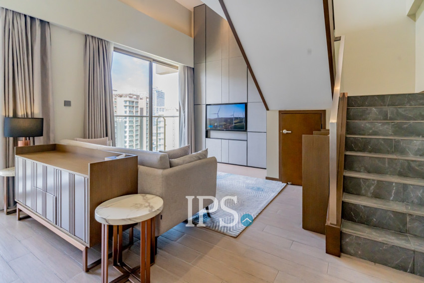 Duplex 3 Bedroom Serviced Penthouse For Rent - Srah Chak, Phnom Penh
