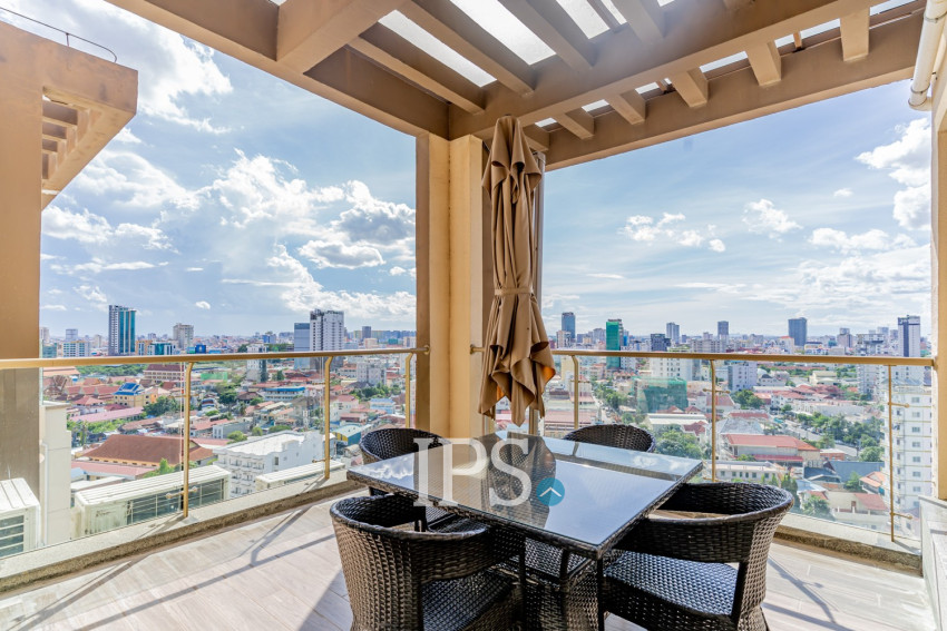 Duplex 3 Bedroom Serviced Penthouse For Rent - Srah Chak, Phnom Penh