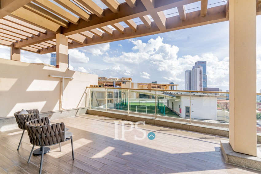 Duplex 3 Bedroom Serviced Penthouse For Rent - Srah Chak, Phnom Penh