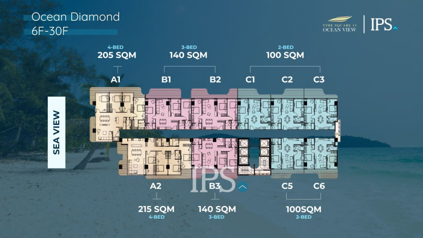 Luxury 2 Bedroom Condo For Sale  Ocean Diamond - Time Square 10, Otres Beach, Sihanoukville