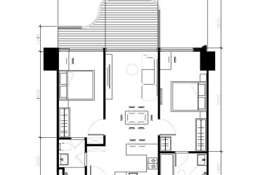 Golden 2 Bedroom Condo For Sale  Ocean Gold- Time Square 10, Otres Beach, Sihanoukville thumbnail