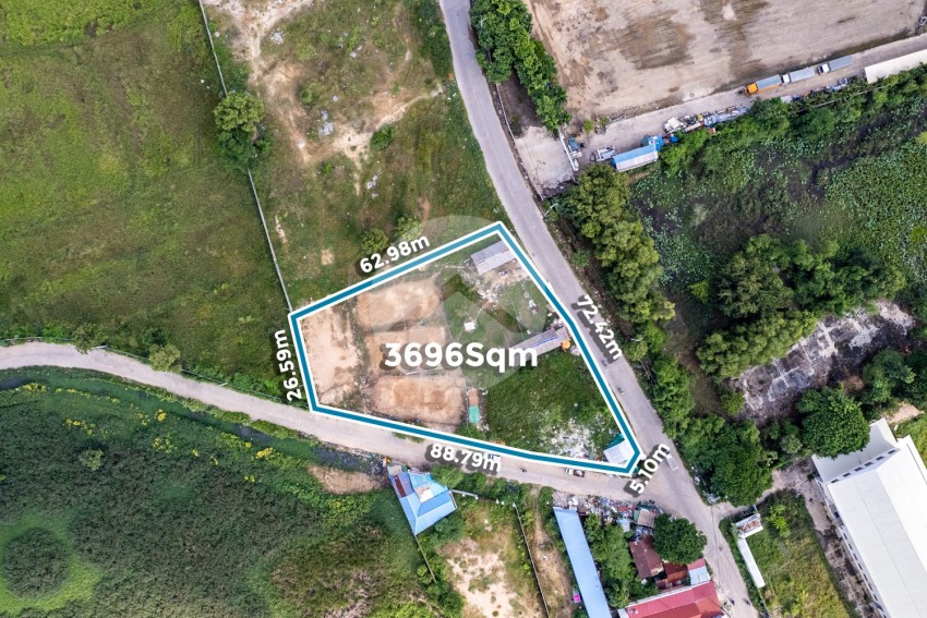 3,696 Sqm Corner Land For Rent - Por Sen Chey , Phnom Penh