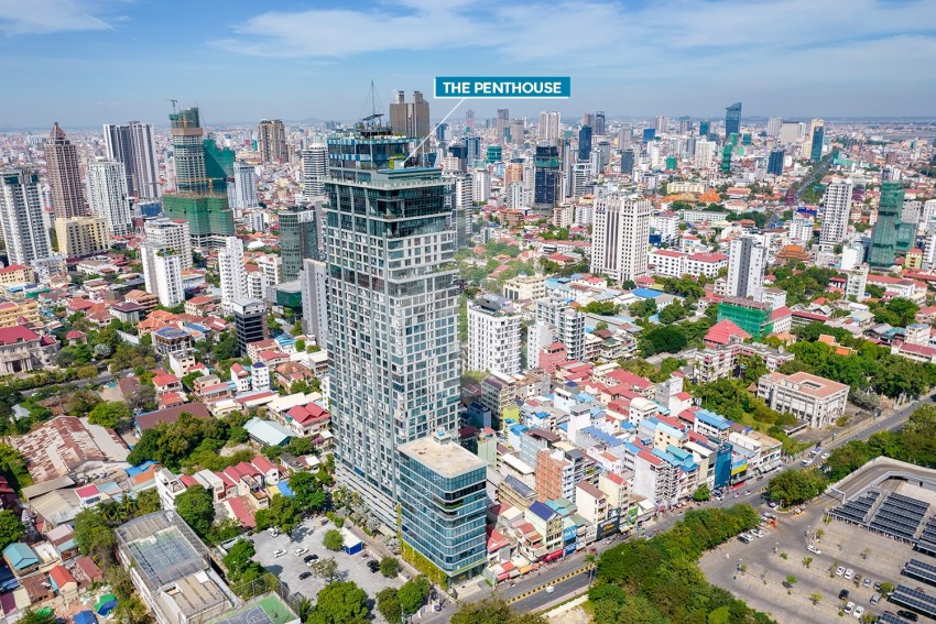 25th Floor Duplex 3 Bedroom Condo For Sale - The Penthouse Residence, Tonle Bassac, Phnom Penh
