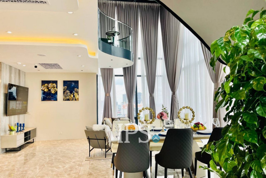 25th Floor Duplex 3 Bedroom Condo For Sale - The Penthouse Residence, Tonle Bassac, Phnom Penh