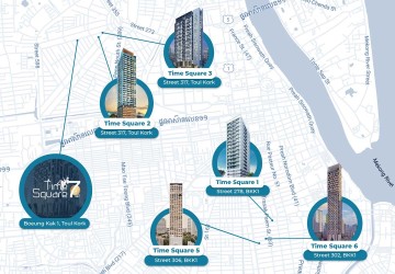 10th Floor 2 Bedroom Condo For Sale - Time Square 7, Boeung Kak 1, Phnom Penh thumbnail