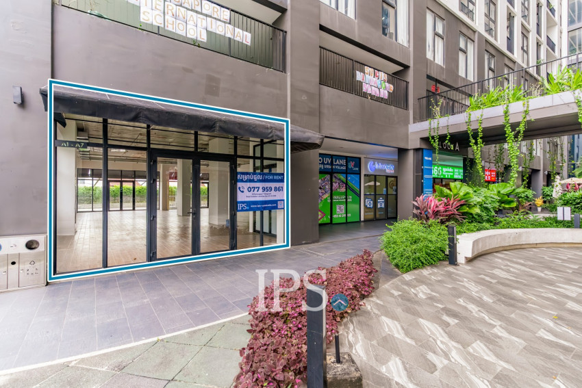 90.74 Sqm Corner Retail Space For Rent - Urban VIllage Phase I, Chak Angrae Kraom, Phnom Penh