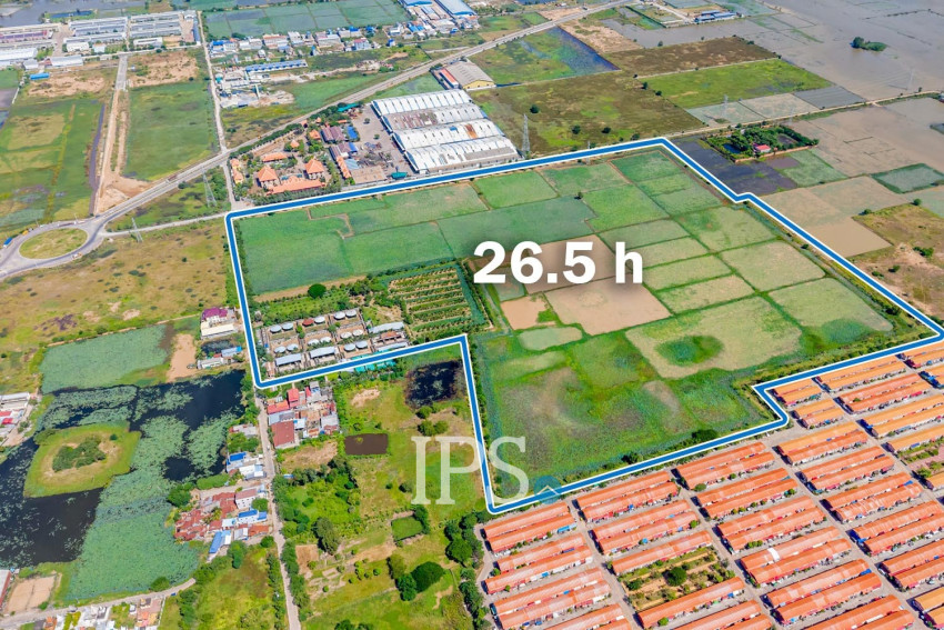 26.5 Hectares Land For Sale -Partial or Entire Land - Ta Khmau, Kandal Province