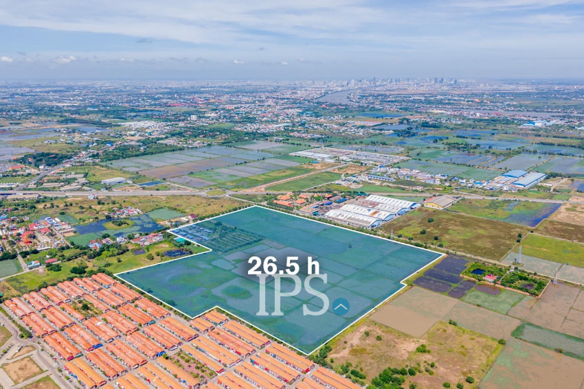 26.5 Hectares Land For Sale -Partial or Entire Land - Ta Khmau, Kandal Province