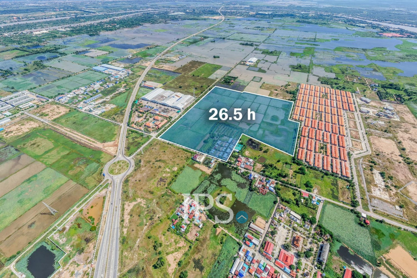 26.5 Hectares Land For Sale -Partial or Entire Land - Ta Khmau, Kandal Province