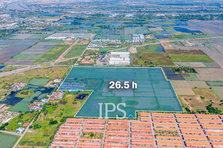 26.5 Hectares Land For Sale -Partial or Entire Land - Ta Khmau, Kandal Province