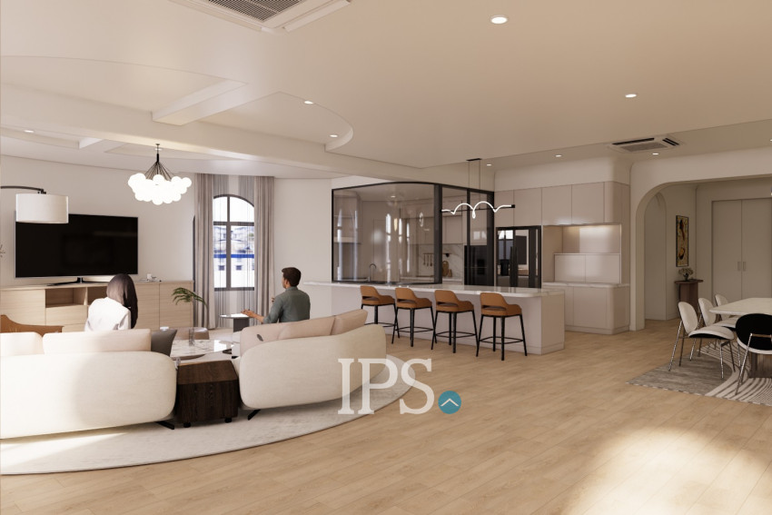 Renovated 5 Bedroom Apartment For Rent - Tonle Bassac, Phnom Penh