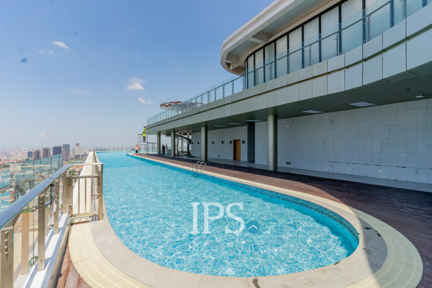 17th Floor Studio Room Condo For Rent - Wealth Mansion, Chroy Changvar, Phnom Penh