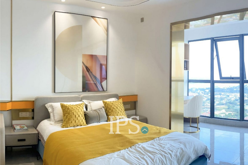 17th Floor Studio Room Condo For Rent - Wealth Mansion, Chroy Changvar, Phnom Penh